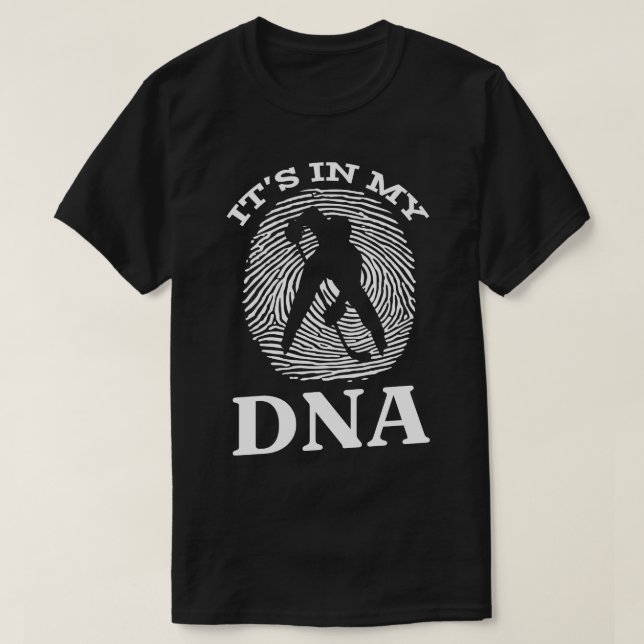 T-shirt Hockey C'est dans mon adn empreintes digitales Hoc (Design devant)