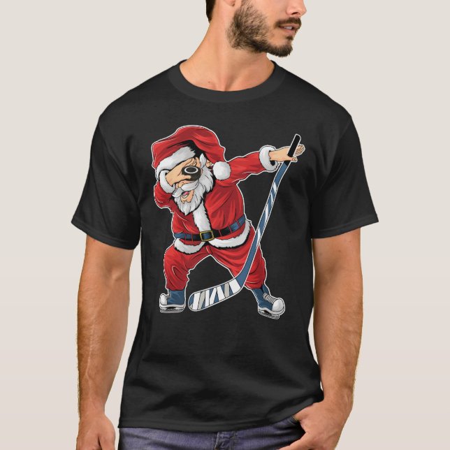 T-shirt Hockey Dabbing Noël du Père Noël (Devant)