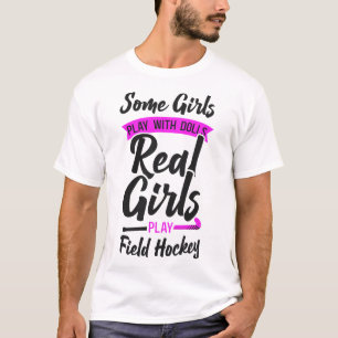 T-shirt Hockey De Champ Quelques Filles Jouent Avec Des Po