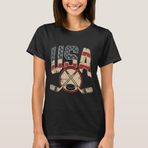T-shirt Hockey Drapeau Américain