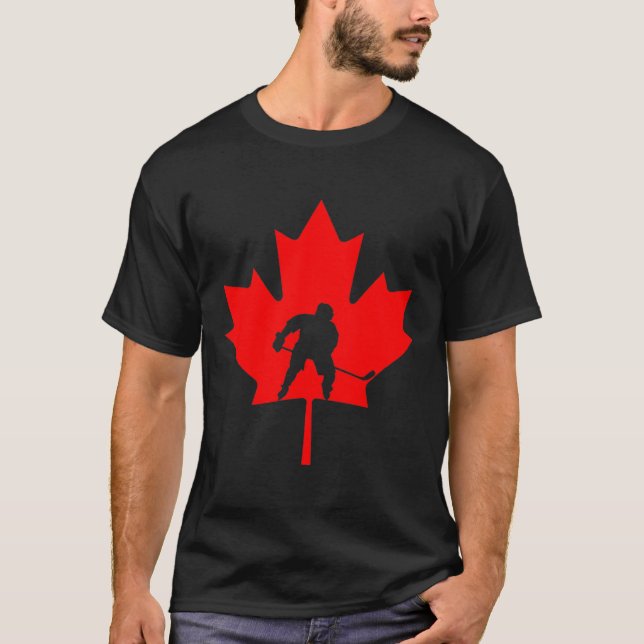 T-shirt Hockey Feuille d'érable de la fête du Canada pour  (Devant)
