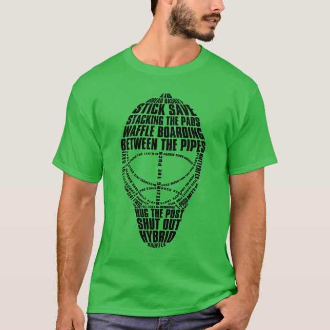 T-shirt Hockey Goalie Masque Mot Art (Devant)