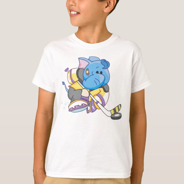T-shirt Hockey Lil Blue Elephant (Devant)
