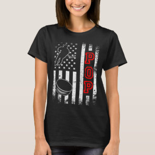T-shirt Hockey Pop Drapeau Américain Hockey