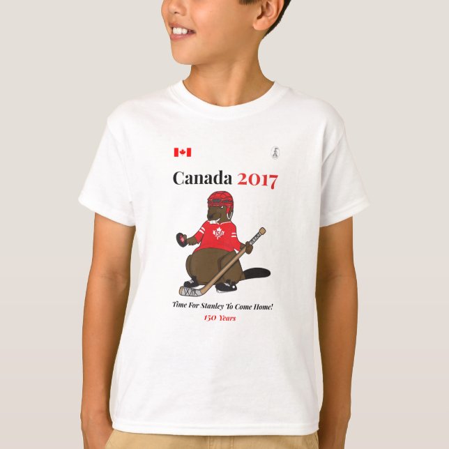 T-shirt Hockey Stanley de castor du Canada 150 en 2017 (Devant)