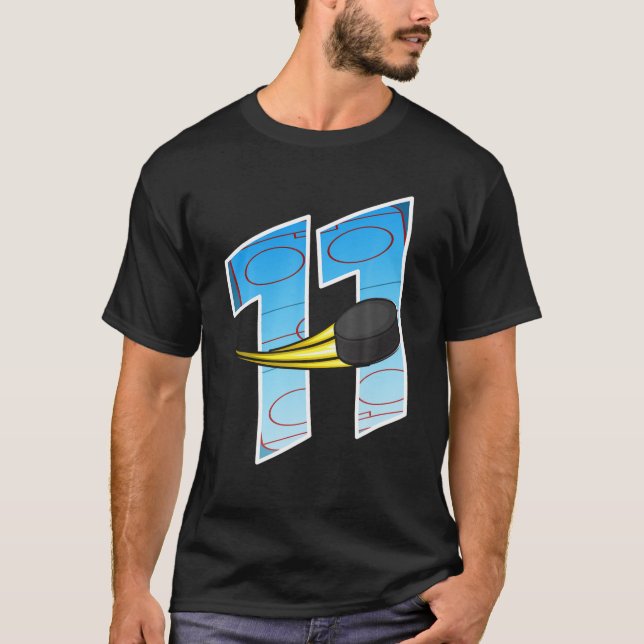 T-shirt Hockey sur glace 11e anniversaire - J'ai 11 ans -  (Devant)