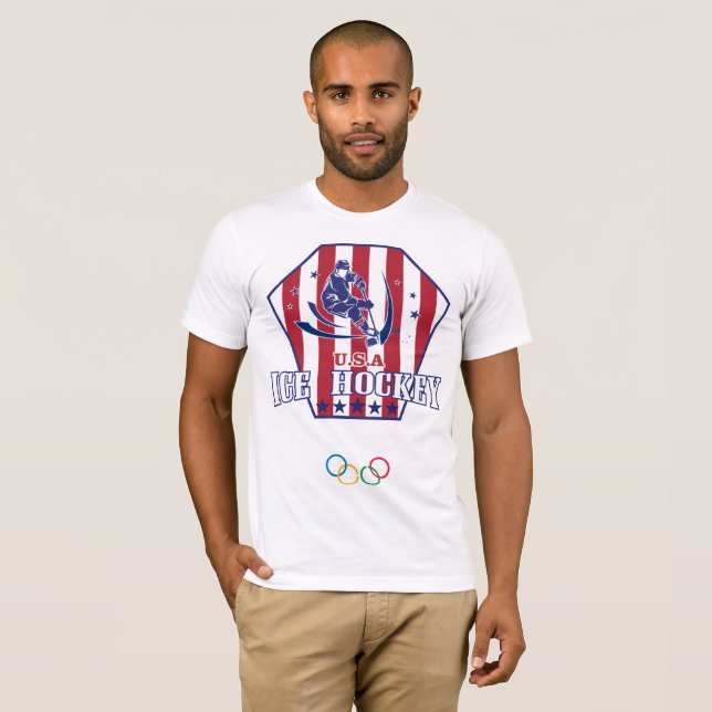 T-SHIRT HOCKEY SUR GLACE ETATS-UNIS (Devant entier)
