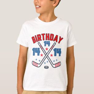 T-shirt Hockey sur glace Quatorze Anniversaire Garçon 14e 