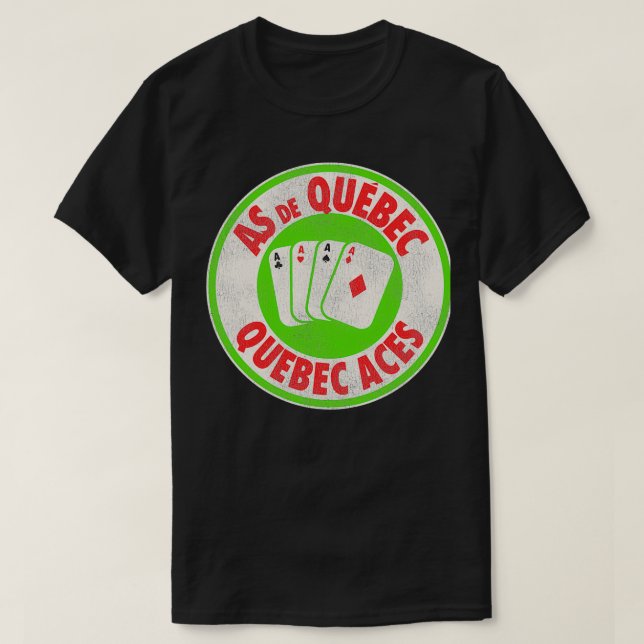 T-shirt Hockey Sur Glace Rétro Sur Déficit Des As Du Québe (Design devant)