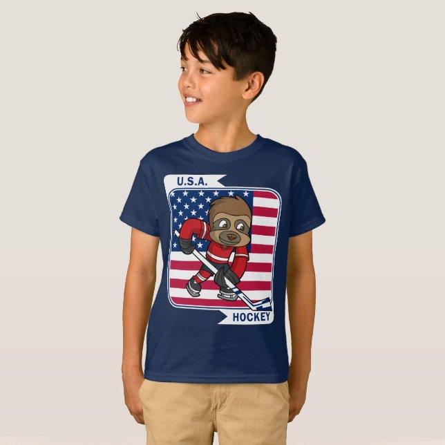 T-shirt Hockey sur glace Retro USA (Devant entier)