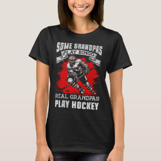 T-shirt Hockey sur glace Vintage Papy Certains papys jouen