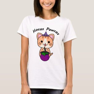 T-shirt Hocus Pawcus - Chat Tigre Rouge - Écriture Noire