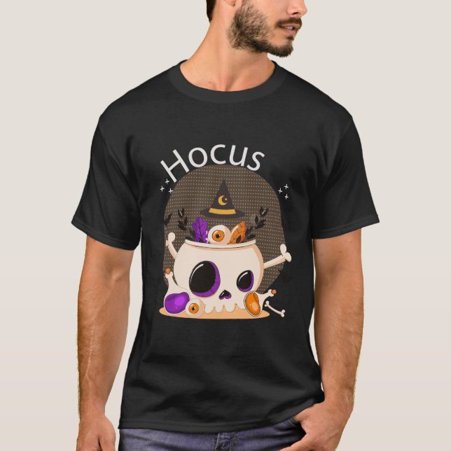 T-shirt Hocus Pocus Cauldron crâne (Devant)