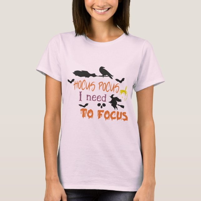 T-shirt Hocus Pocus Moderne Orange et Noir Halloween (Devant)