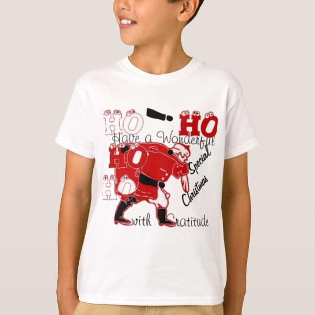 T-shirt HOHOHO Avoir un merveilleux Noël avec gratitude (Devant)