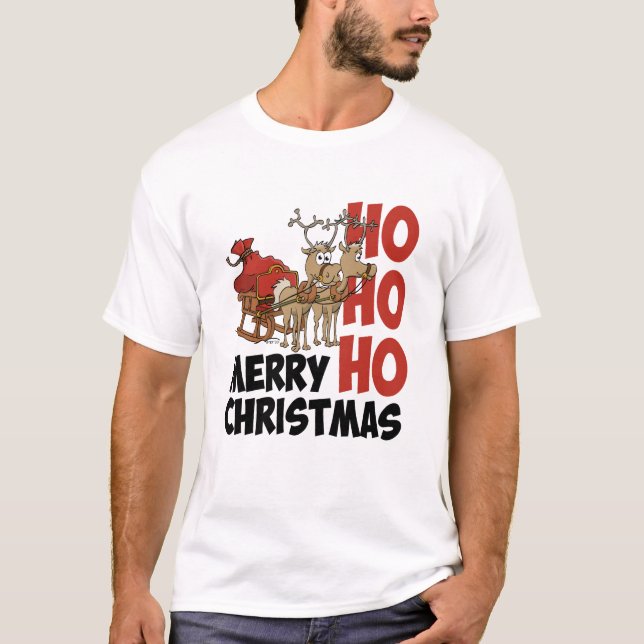 T-shirt Hohoho Merry Christmas. (Devant)