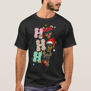 T-shirt HoHoHo Rottweiler Noël Trois Mignons Noël Rottwe
