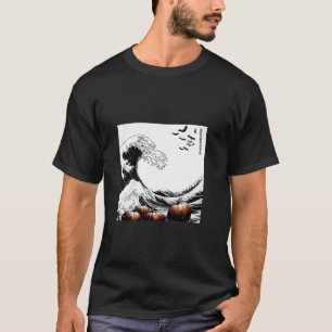 T-shirt Hokusai Grande vague Chats Éffrayants T Chemise