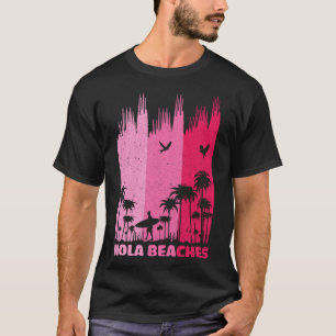 T-shirt Hola Beaches Retro Surf Summer Palm Tree Family