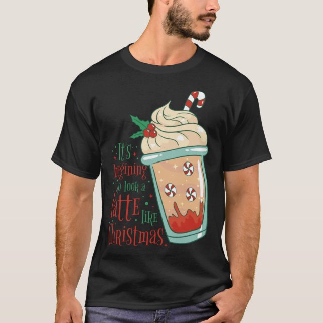 T-shirt Holiday Peppermint Candy Cane Coffee Graphic Tees (Devant)