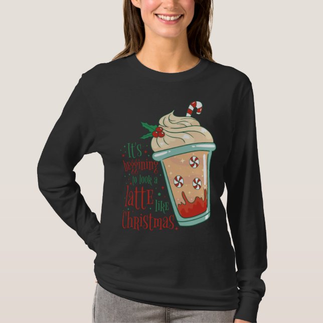 T-shirt Holiday Peppermint Candy Cane Coffee Graphic Tees (Devant)
