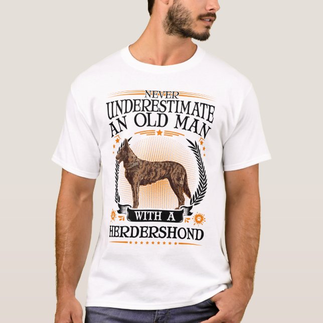 T-shirt Hollandse Herder Old Man Herdershond (Devant)