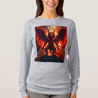 T-Shirt Höllengeflügelter Krieger – Feuriger Dämon