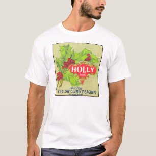 T-shirt Holly Brand Peaches Vintage Fruit Crate Étiquette