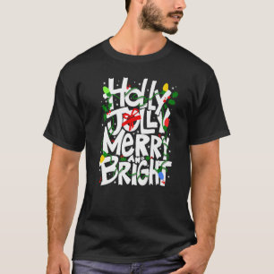 T-shirt Holly et Jolly, Joyeux et lumineux, tee festif, ki