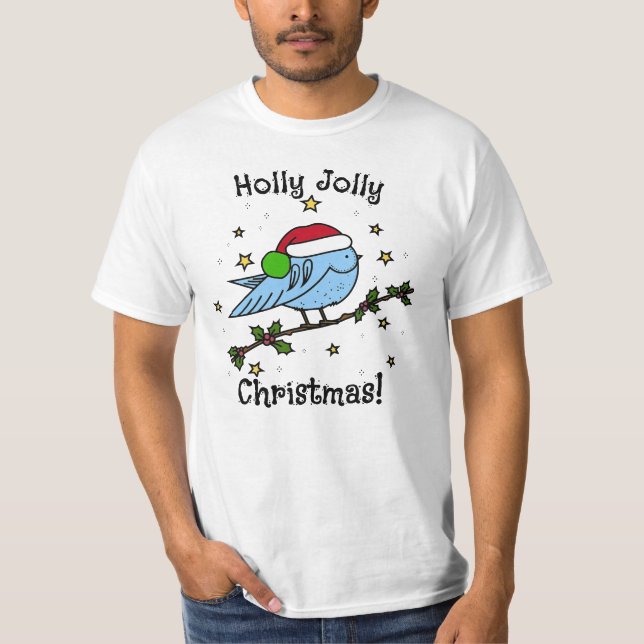 T-shirt Holly Jolly Christmas Bird (Devant)