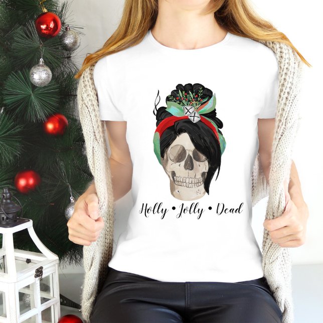 T-shirt Holly Jolly Dead Funny Yule Citation de crâne de N (Créateur téléchargé)