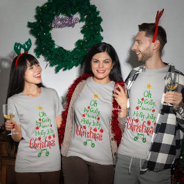 T-shirt Holly Jolly Typographie de Noël Chanson classique