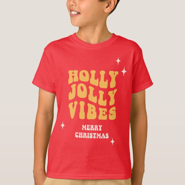 T-shirt Holly Jolly Vibes - Joyeux Noël (Devant)
