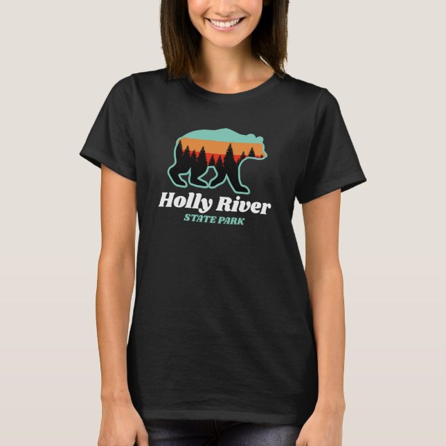 T-shirt Holly River State Park West Virginia Bear Retro (Devant)