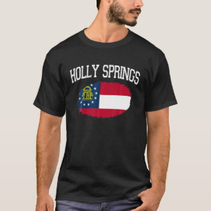 T-shirt HOLLY SPRINGS GA GEORGIA Drapeau Vintage USA Sport