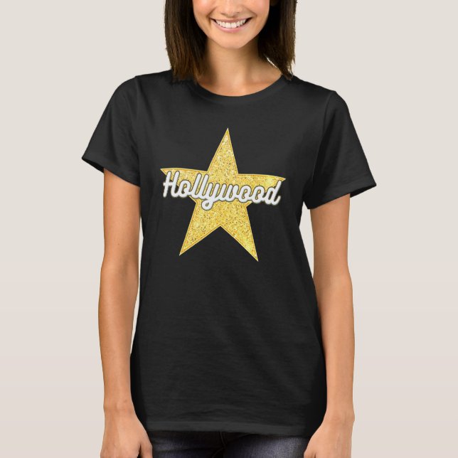 T-shirt Hollywood Bold Script Walk Of Fame Star (Devant)