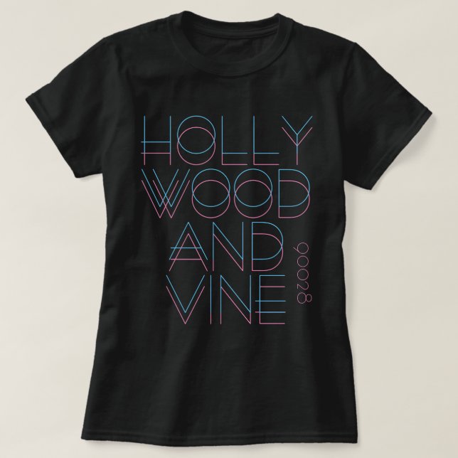 T-shirt Hollywood et Vine (Design devant)