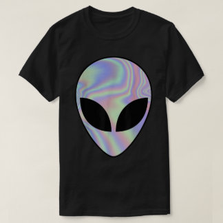 T-shirt Holographic Alien Face Aesthetic