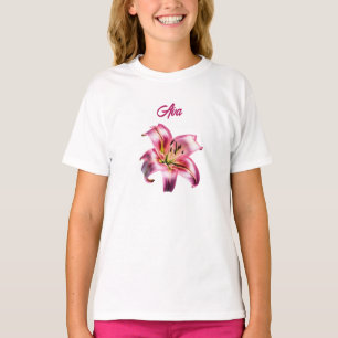 T-shirt Holographique Iridescendant Rose Asiatique Lily