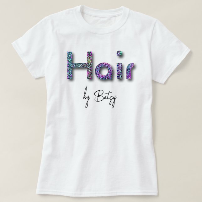 T-shirt Holographique Neon Parties scintillant Hair Stylli (Design devant)