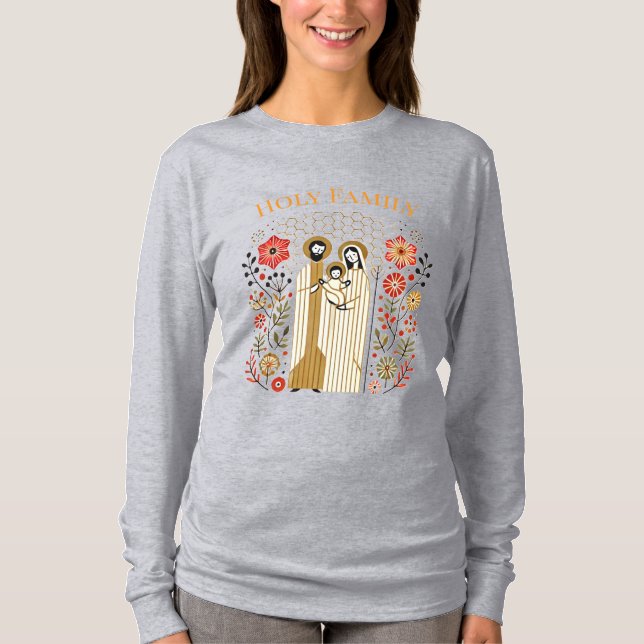 T-shirt Holy Family Long Sleeve Shirt – Floral Celebration (Devant)