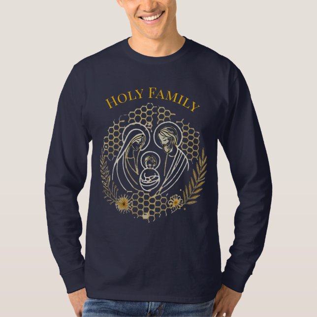 T-shirt Holy Family Long Sleeve Shirt – Honeycomb Design (Devant)