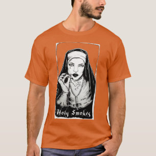 T-shirt Holy Smoks Drôle Nun Halloween Goth Occulte