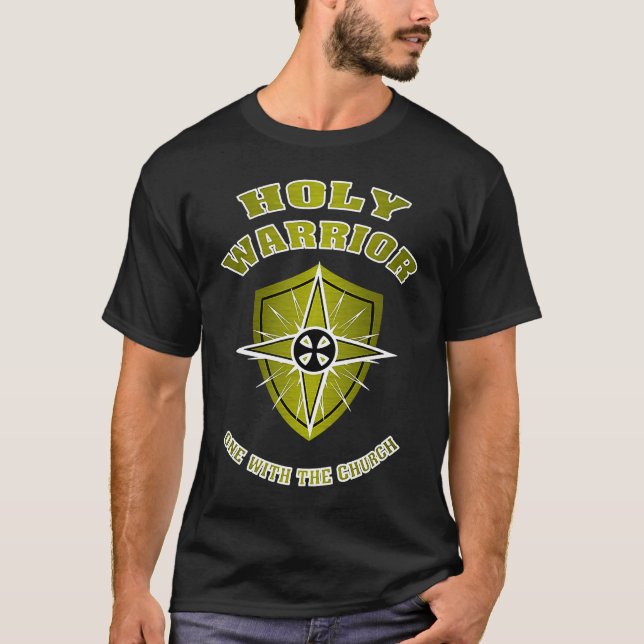 T-shirt Holy Warrior Shield Knights Templar Christian Reli (Devant)