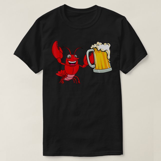T-shirt Homard à la bière Alcool Bière vapeur Be (Design devant)