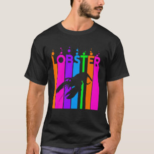 T-shirt Homard Animal Arc-en-ciel Bulle Avec Silhouette