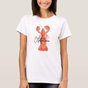 T-shirt Homard Crustacé Écrevisse Peint à la Main