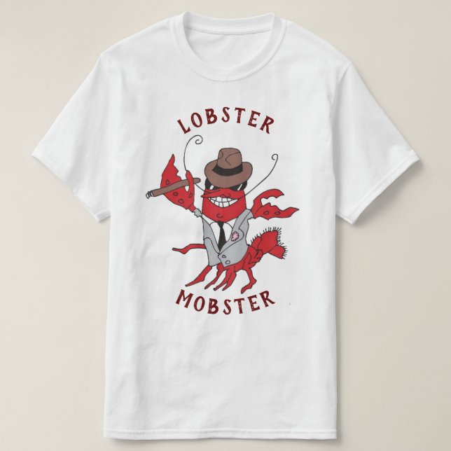 T-shirt Homard Homard 🦞 Drôle Cartoon Gangster (Design devant)
