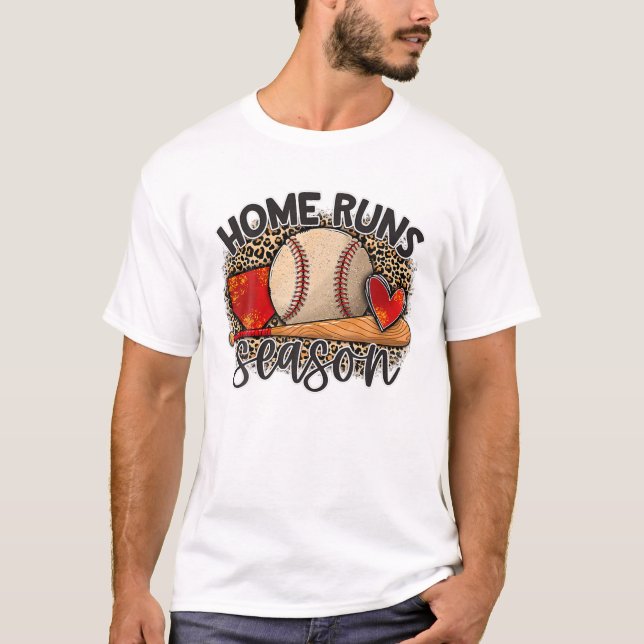 T-shirt Home Couses Saison Baseball Maman Jeu Jour Leopard (Devant)
