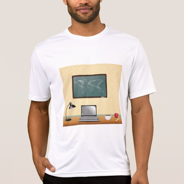 T-shirt Home Office Desk Laptop Coffee (Devant)